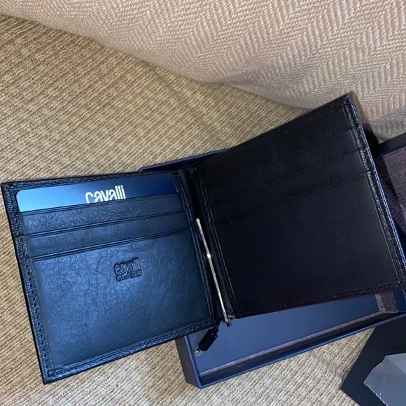 ♣️NWT Roberto Cavalli Genuine Leather Wallet